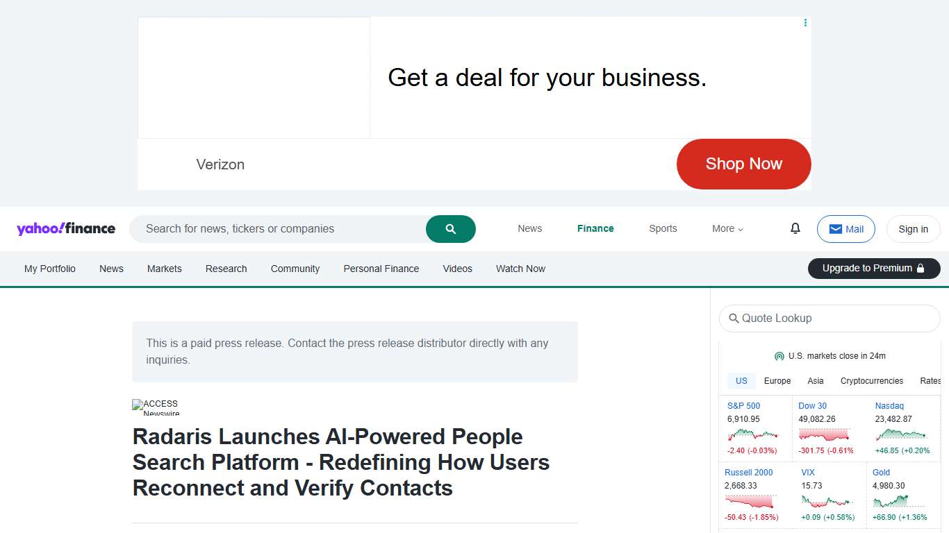 Radaris Launches AI-Powered People Search Platform - Redefining How Users Reconnect and Verify Contacts
